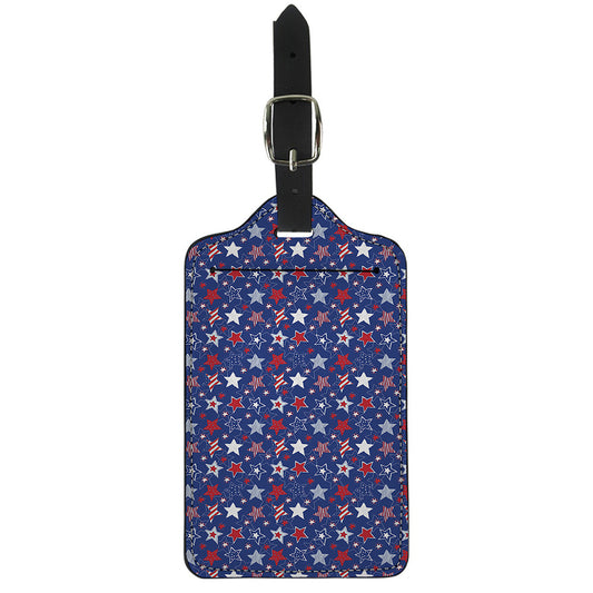 4th of July American Star Pattern Print Luggage Tag