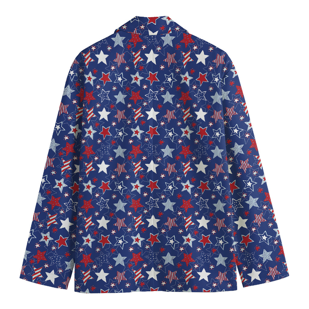 4th of July American Star Pattern Print Men's Blazer