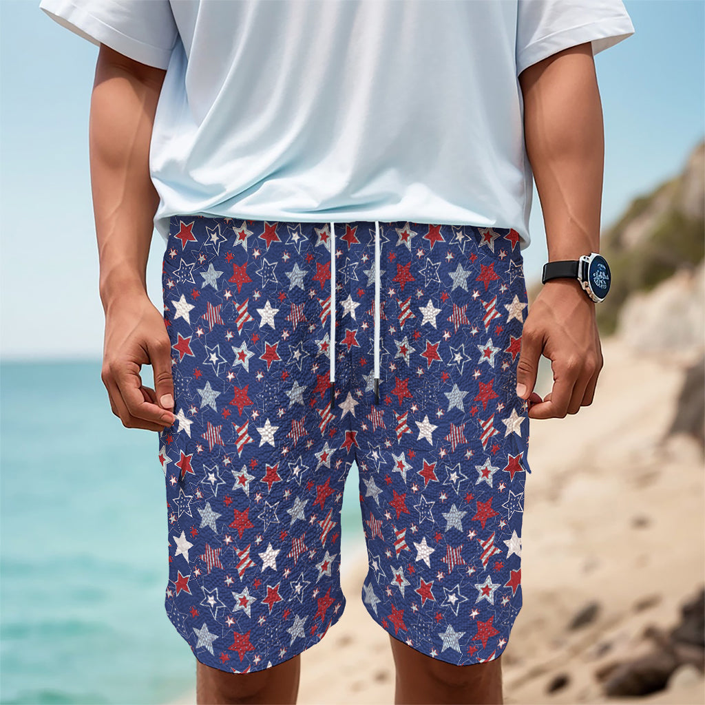 4th of July American Star Pattern Print Men's Cargo Shorts