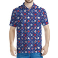 4th of July American Star Pattern Print Men's Polo Shirt