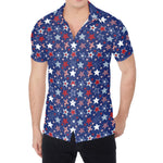 4th of July American Star Pattern Print Men's Shirt