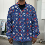 4th of July American Star Pattern Print Men's Shirt Jacket