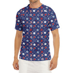 4th of July American Star Pattern Print Men's Short Sleeve Rash Guard