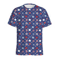 4th of July American Star Pattern Print Men's Athletic T-Shirt