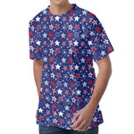 4th of July American Star Pattern Print Men's Velvet T-Shirt