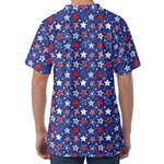 4th of July American Star Pattern Print Men's Velvet T-Shirt