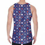 4th of July American Star Pattern Print Men's Velvet Tank Top