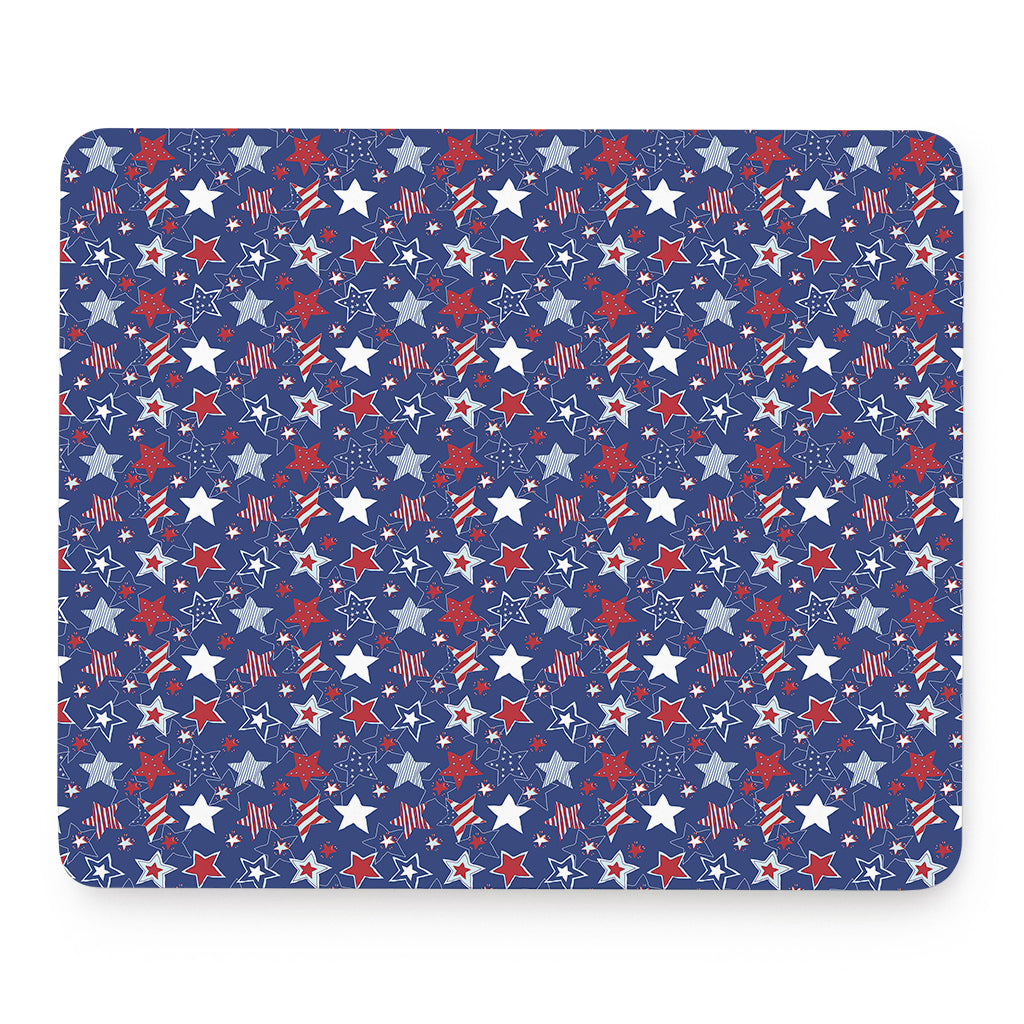 4th of July American Star Pattern Print Mouse Pad