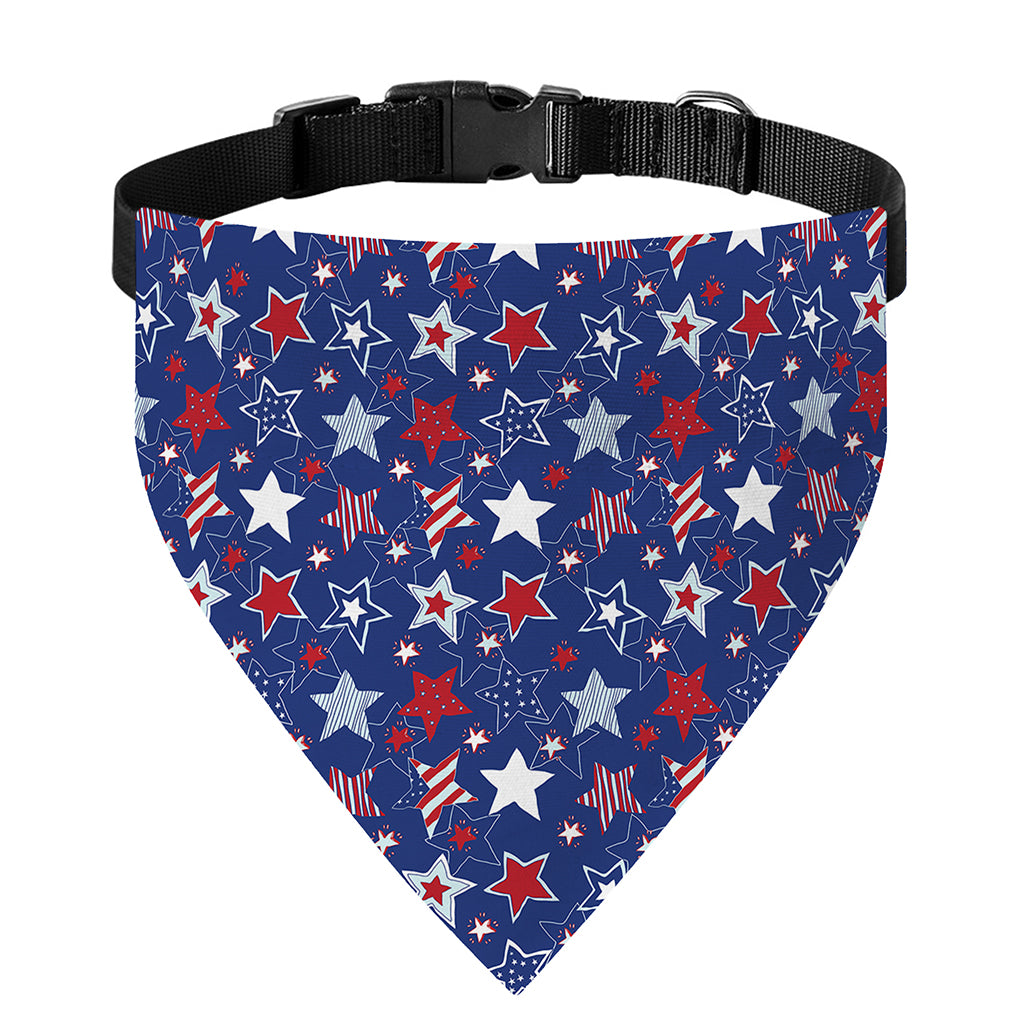 4th of July American Star Pattern Print Over The Collar Dog Bandana