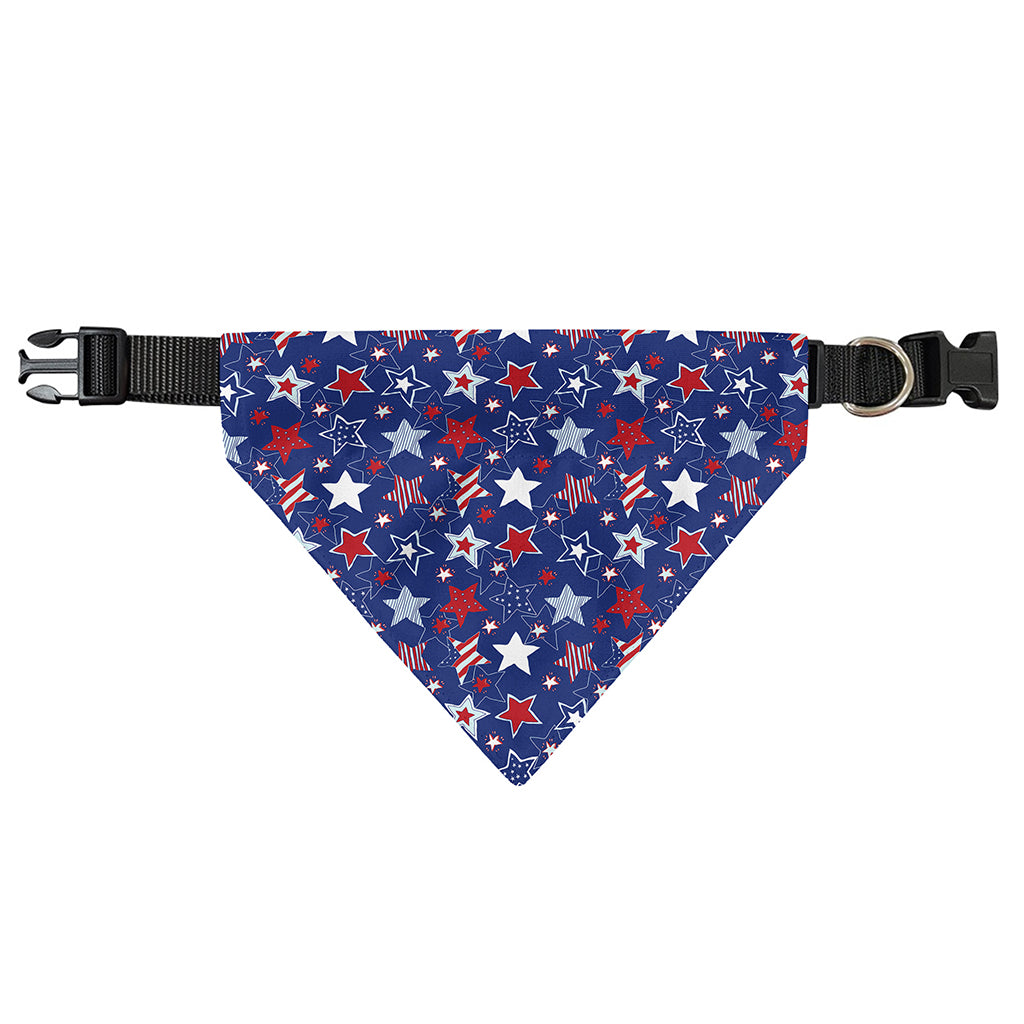 4th of July American Star Pattern Print Over The Collar Dog Bandana