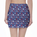 4th of July American Star Pattern Print Pencil Mini Skirt