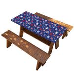4th of July American Star Pattern Print Picnic Table Cover
