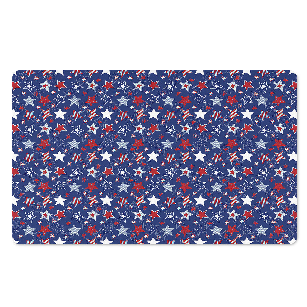 4th of July American Star Pattern Print Polyester Doormat