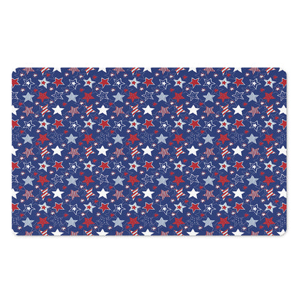 4th of July American Star Pattern Print Polyester Doormat
