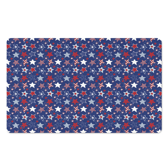 4th of July American Star Pattern Print Polyester Doormat