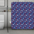 4th of July American Star Pattern Print Polyester Shower Curtain