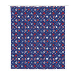 4th of July American Star Pattern Print Polyester Shower Curtain