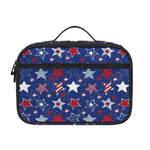 4th of July American Star Pattern Print Portable Lunch Bag