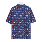 4th of July American Star Pattern Print Rayon Hawaiian Shirt