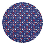4th of July American Star Pattern Print Round Blanket