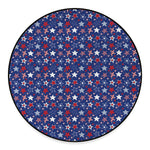 4th of July American Star Pattern Print Round Floor Mat