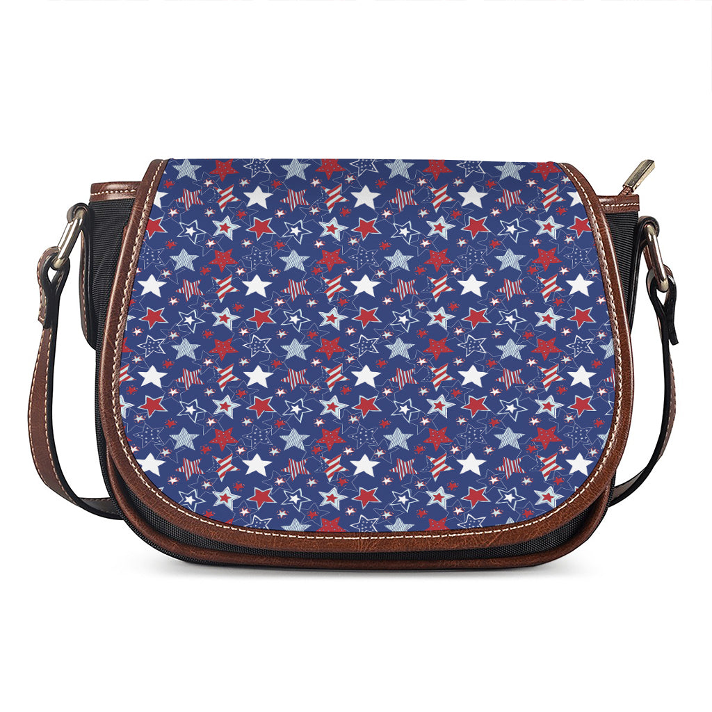 4th of July American Star Pattern Print Saddle Bag