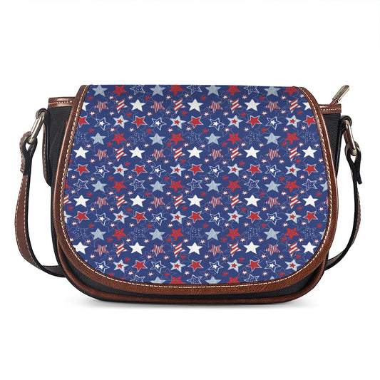 4th of July American Star Pattern Print Saddle Bag