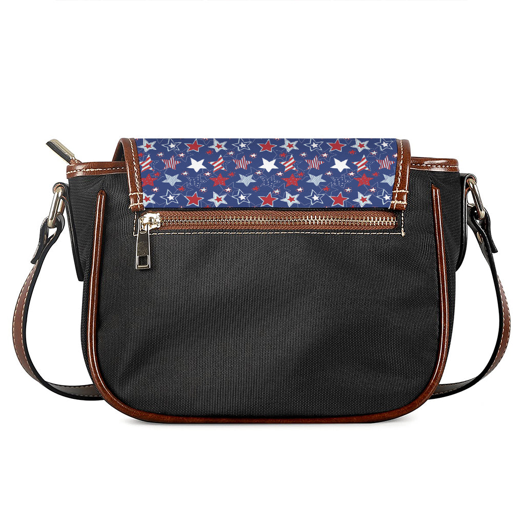 4th of July American Star Pattern Print Saddle Bag