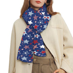 4th of July American Star Pattern Print Scarf