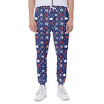 4th of July American Star Pattern Print Scuba Joggers