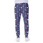 4th of July American Star Pattern Print Scuba Joggers