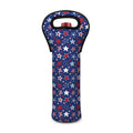 4th of July American Star Pattern Print Single Neoprene Wine Tote