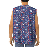 4th of July American Star Pattern Print Sleeveless Baseball Jersey
