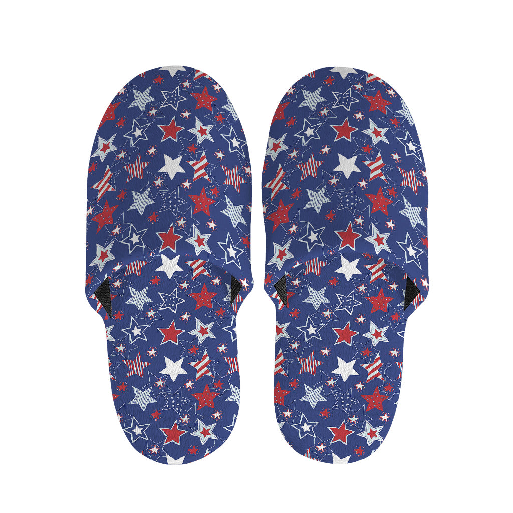 4th of July American Star Pattern Print Slippers