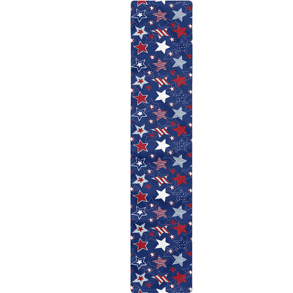 4th of July American Star Pattern Print Table Runner