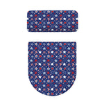 4th of July American Star Pattern Print Toilet Lid And Tank Cover Set
