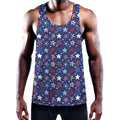 4th of July American Star Pattern Print Men's Workout Tank Top