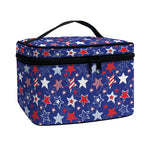 4th of July American Star Pattern Print Travel Makeup Bag