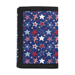 4th of July American Star Pattern Print Trifold Wallet