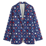 4th of July American Star Pattern Print Women's Blazer