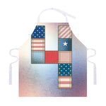 4th of July USA Denim Patchwork Print Adjustable Apron