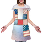 4th of July USA Denim Patchwork Print Adjustable Apron