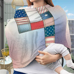 4th of July USA Denim Patchwork Print Baby Seat Cover