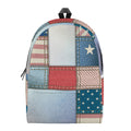 4th of July USA Denim Patchwork Print School Backpack
