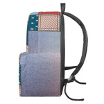 4th of July USA Denim Patchwork Print Backpack