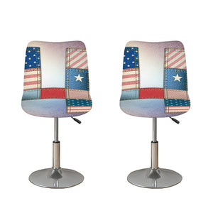 4th of July USA Denim Patchwork Print Bar Stool Covers