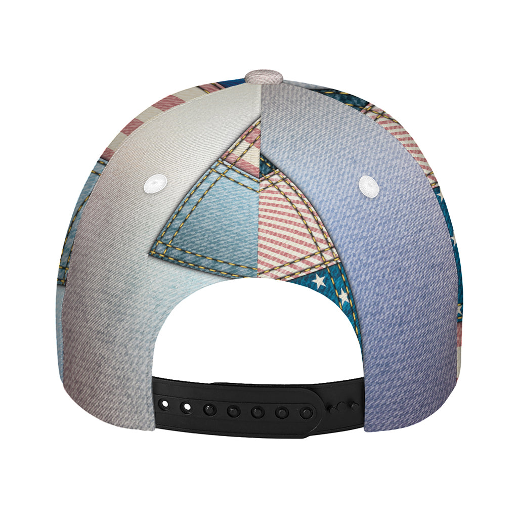 4th of July USA Denim Patchwork Print Baseball Cap