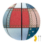 4th of July USA Denim Patchwork Print Basketball
