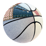 4th of July USA Denim Patchwork Print Basketball
