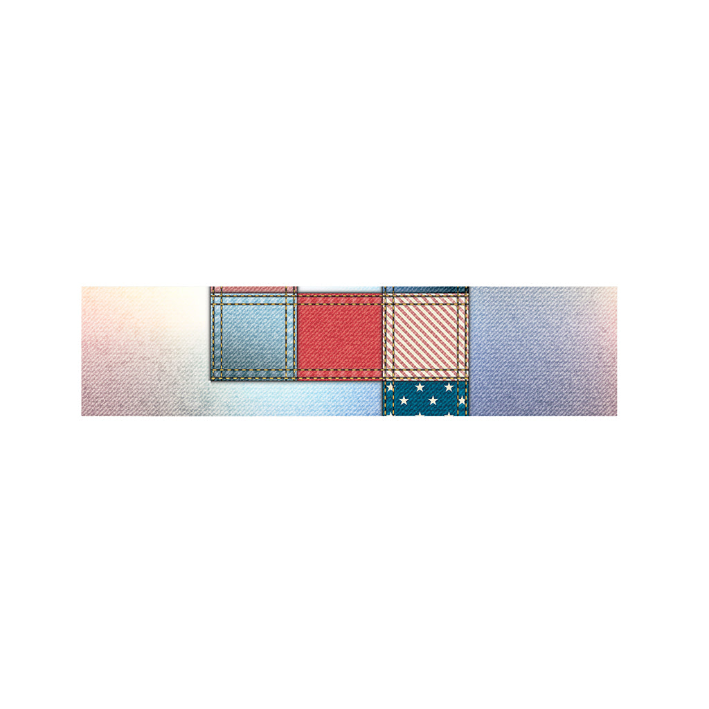 4th of July USA Denim Patchwork Print Bed Runner